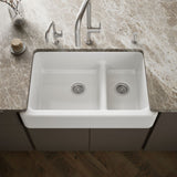 Whitehaven® Hayridge® Smart Divide® 35-11/16" undermount double-bowl farmhouse kitchen sink