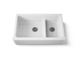 Whitehaven® Hayridge® Smart Divide® 35-11/16" undermount double-bowl farmhouse kitchen sink