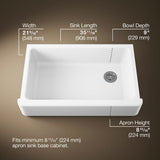 Hayridge® Whitehaven® 35-11/16" undermount single-bowl farmhouse kitchen sink