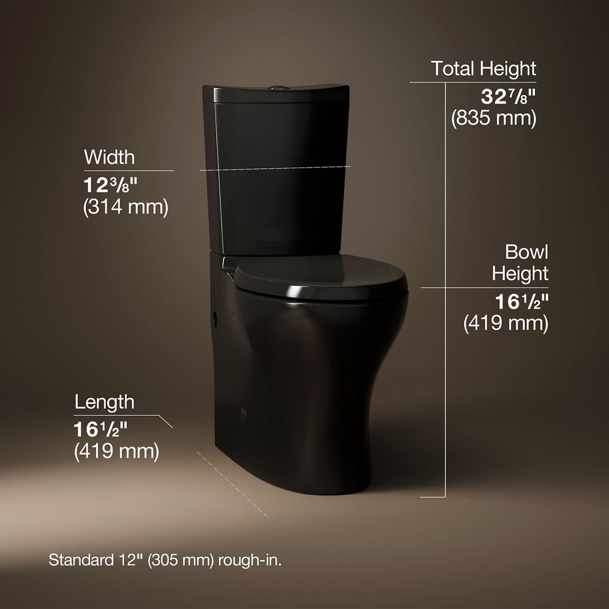 Persuade® Curv Two-piece elongated toilet with skirted trapway, dual-flush