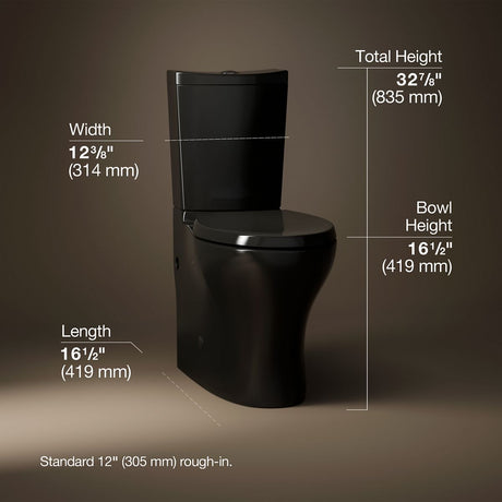 Persuade® Curv Two-piece elongated toilet with skirted trapway, dual-flush