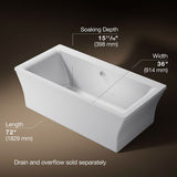 Stargaze® 72" x 36" freestanding bath with fluted shroud