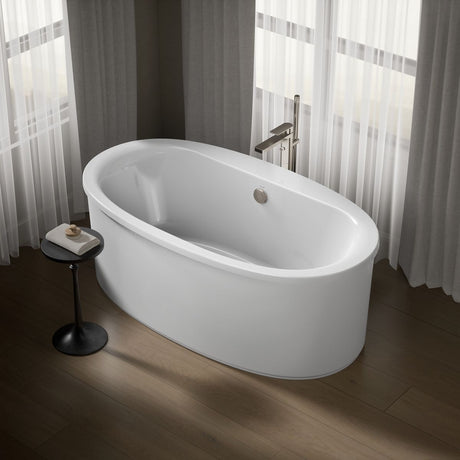Sunstruck® 65-1/2" x 35-1/2" freestanding bath, straight shroud