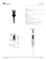 1 1/4" long square press pop-up drain