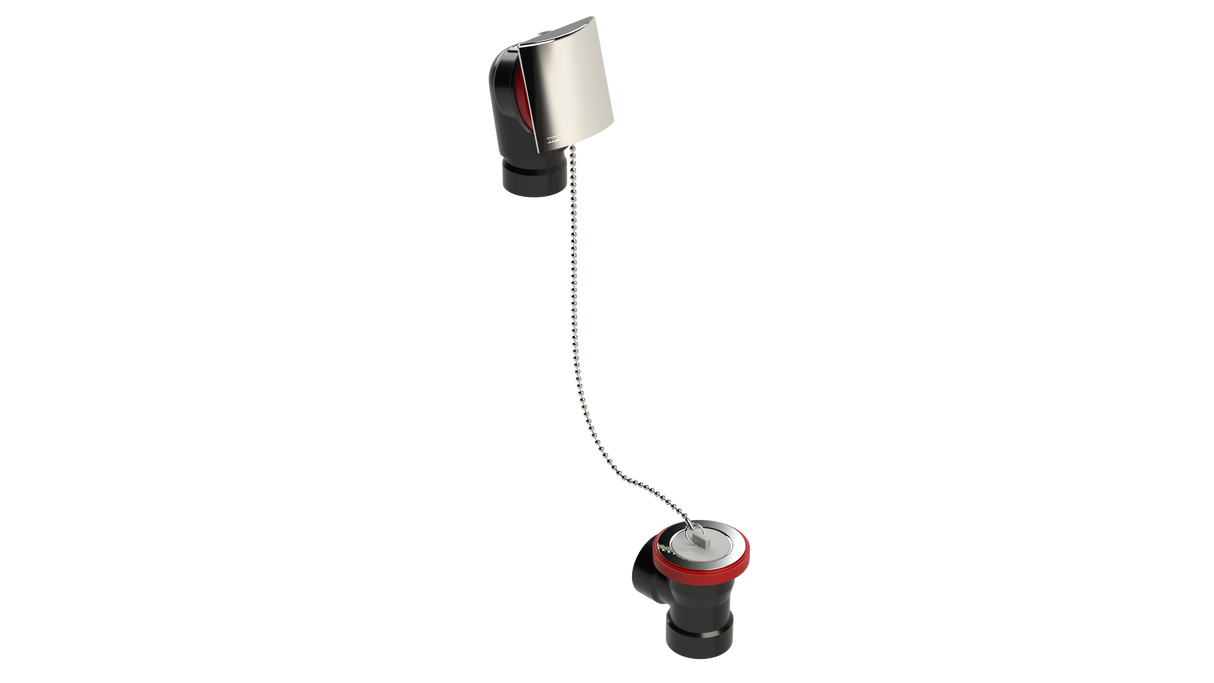 ABS DIRECT DRAIN WASTE & OVERFLOW PLUG & CHAIN HALF KIT (641DCSHK-CP)