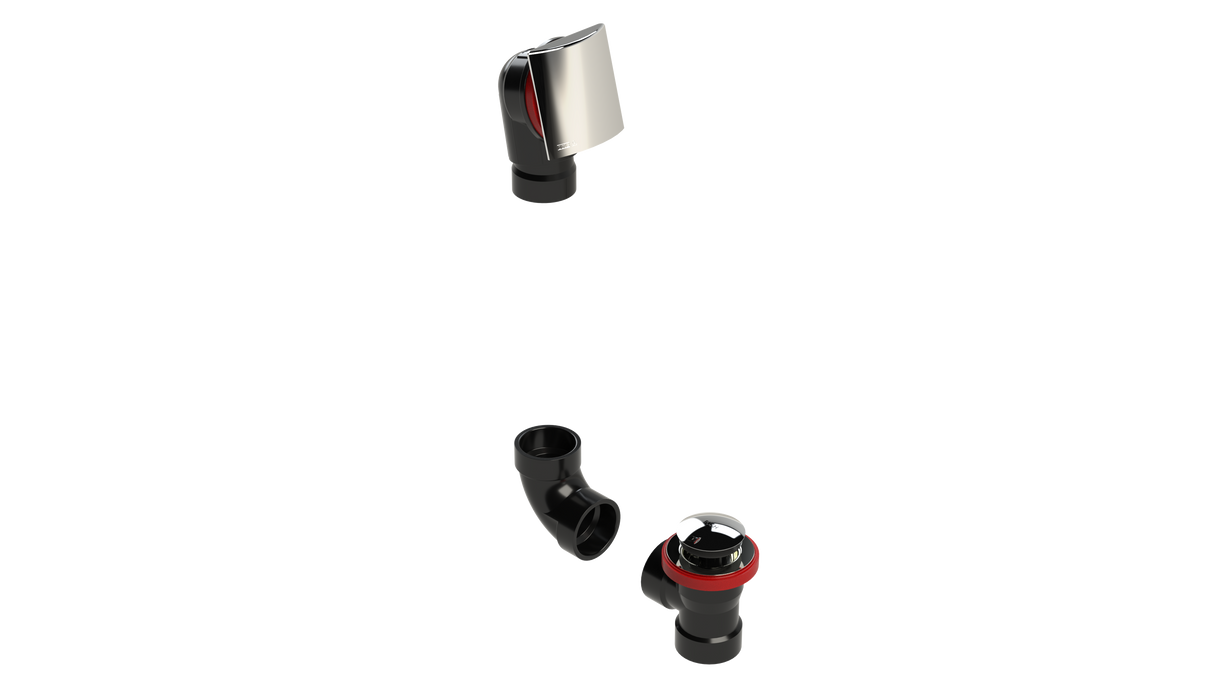 ABS DIRECT DRAIN WASTE & OVERFLOW TIP TOE KIT (641DTIPK-CP)