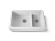 Whitehaven® Smart Divide® 35-1/2" undermount double-bowl farmhouse kitchen sink with short apron
