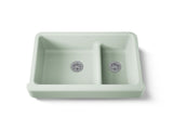 Whitehaven® Smart Divide® 35-1/2" undermount double-bowl farmhouse kitchen sink with short apron