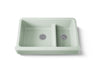 Whitehaven® Smart Divide® 35-1/2" undermount double-bowl farmhouse kitchen sink with short apron