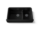 Whitehaven® Smart Divide® 35-1/2" undermount double-bowl farmhouse kitchen sink with short apron