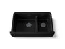 Whitehaven® Smart Divide® 35-1/2" undermount double-bowl farmhouse kitchen sink with short apron