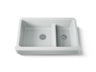 Whitehaven® Smart Divide® 35-1/2" undermount double-bowl farmhouse kitchen sink with short apron