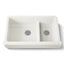 Whitehaven® Smart Divide® 35-1/2" undermount double-bowl farmhouse kitchen sink with short apron