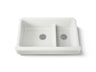 Whitehaven® Smart Divide® 35-1/2" undermount double-bowl farmhouse kitchen sink with short apron