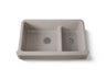 Whitehaven® Smart Divide® 35-1/2" undermount double-bowl farmhouse kitchen sink with short apron