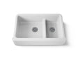 Whitehaven® Smart Divide® 35-3/4" undermount double-bowl farmhouse kitchen sink