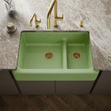 Whitehaven® Smart Divide® 35-3/4" undermount double-bowl farmhouse kitchen sink