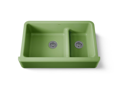 Whitehaven® Smart Divide® 35-3/4" undermount double-bowl farmhouse kitchen sink