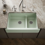 Whitehaven® Smart Divide® 35-3/4" undermount double-bowl farmhouse kitchen sink