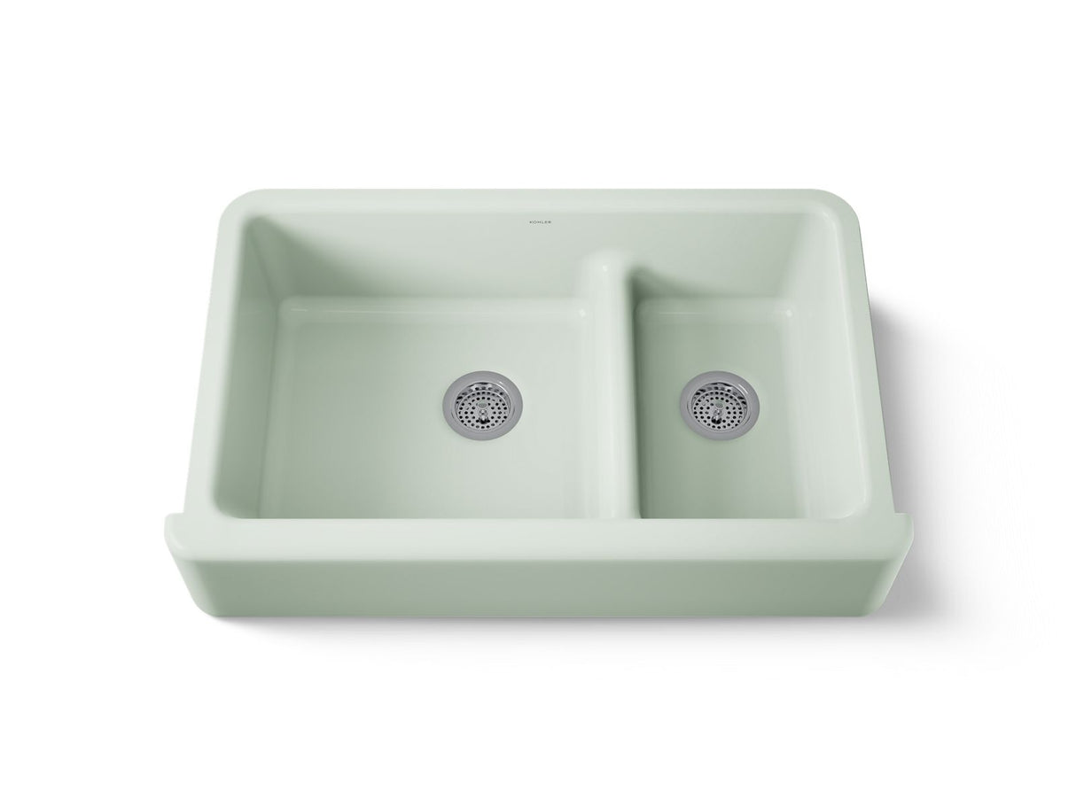 Whitehaven® Smart Divide® 35-3/4" undermount double-bowl farmhouse kitchen sink
