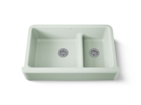 Whitehaven® Smart Divide® 35-3/4" undermount double-bowl farmhouse kitchen sink