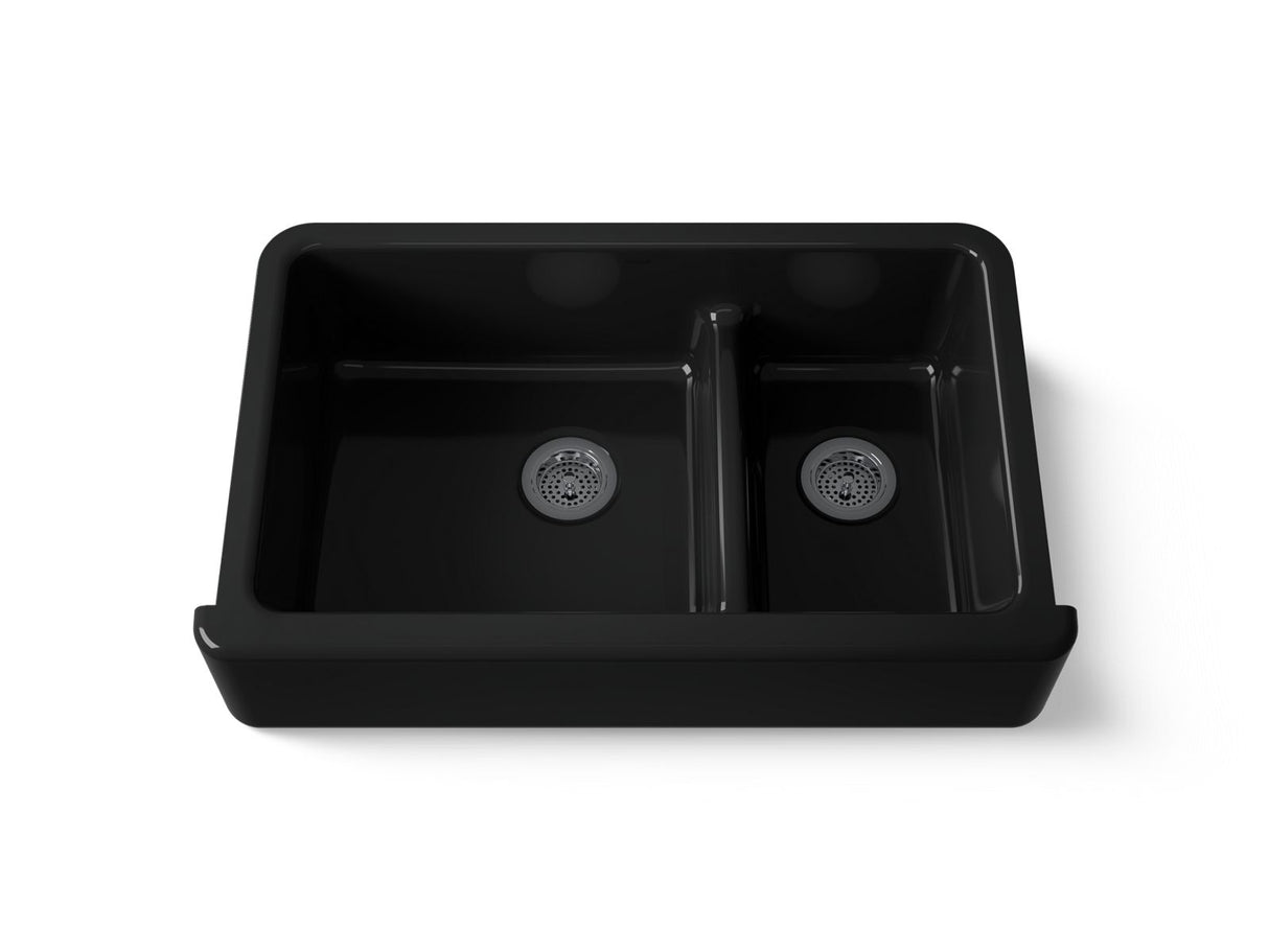 Whitehaven® Smart Divide® 35-3/4" undermount double-bowl farmhouse kitchen sink