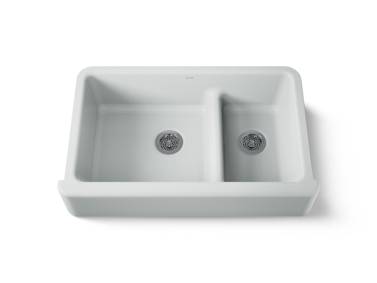Whitehaven® Smart Divide® 35-3/4" undermount double-bowl farmhouse kitchen sink