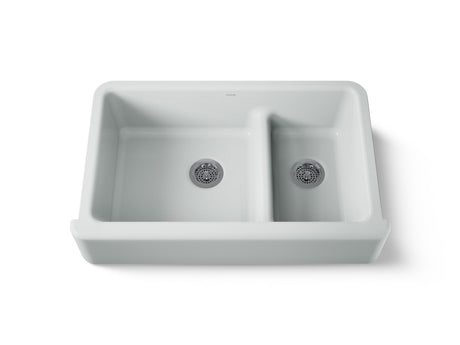 Whitehaven® Smart Divide® 35-3/4" undermount double-bowl farmhouse kitchen sink