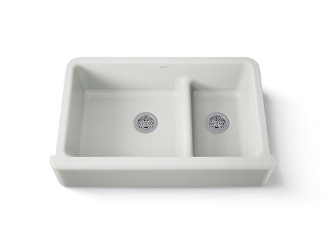 Whitehaven® Smart Divide® 35-3/4" undermount double-bowl farmhouse kitchen sink
