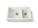 Whitehaven® Smart Divide® 35-3/4" undermount double-bowl farmhouse kitchen sink