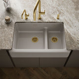 Whitehaven® Smart Divide® 35-3/4" undermount double-bowl farmhouse kitchen sink