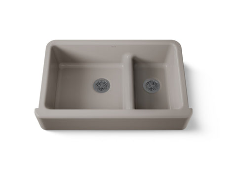 Whitehaven® Smart Divide® 35-3/4" undermount double-bowl farmhouse kitchen sink