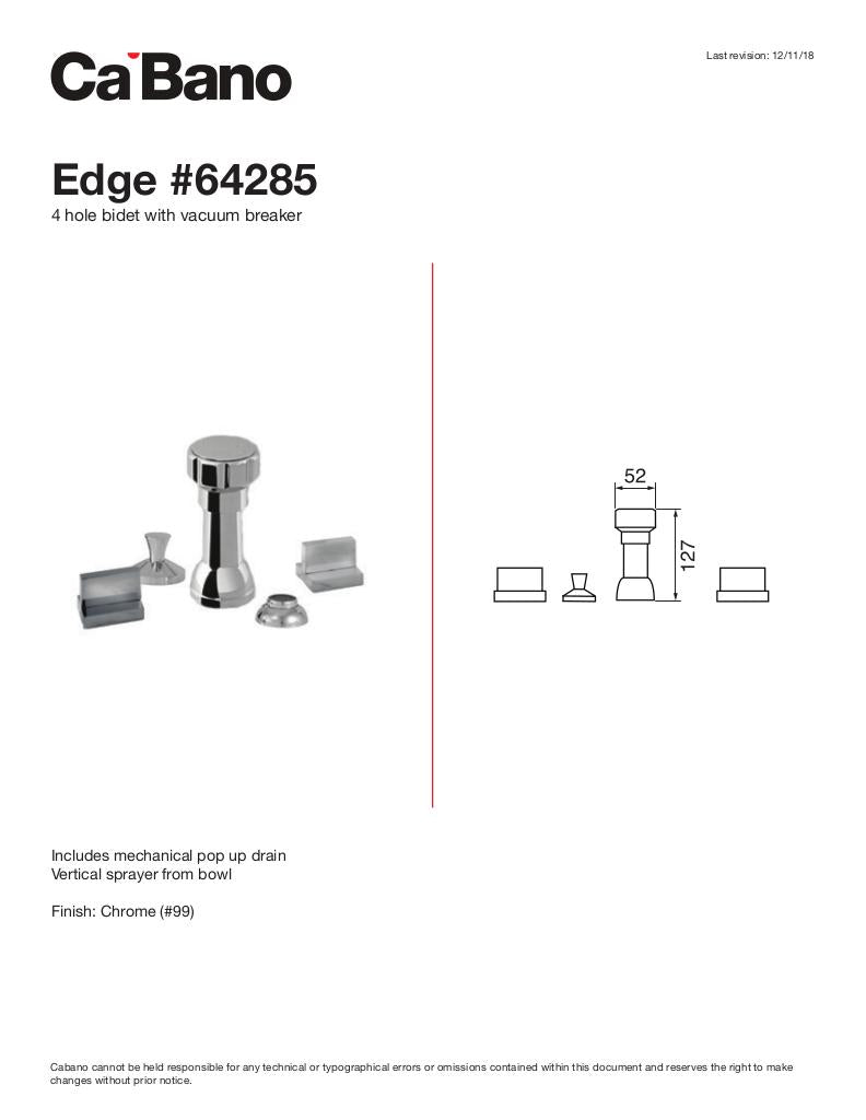 4 Hole bidet with vacuum breaker