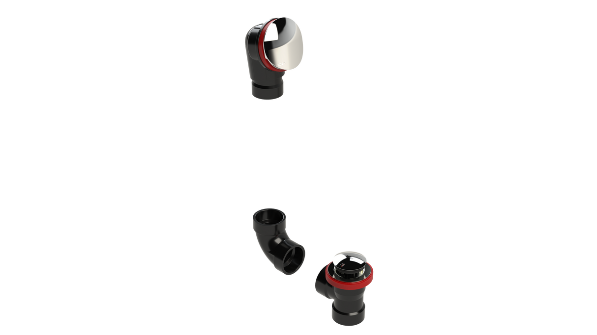 ABS DIRECT DRAIN WASTE & OVERFLOW TIP TOE KIT (642DTIPK-CP)