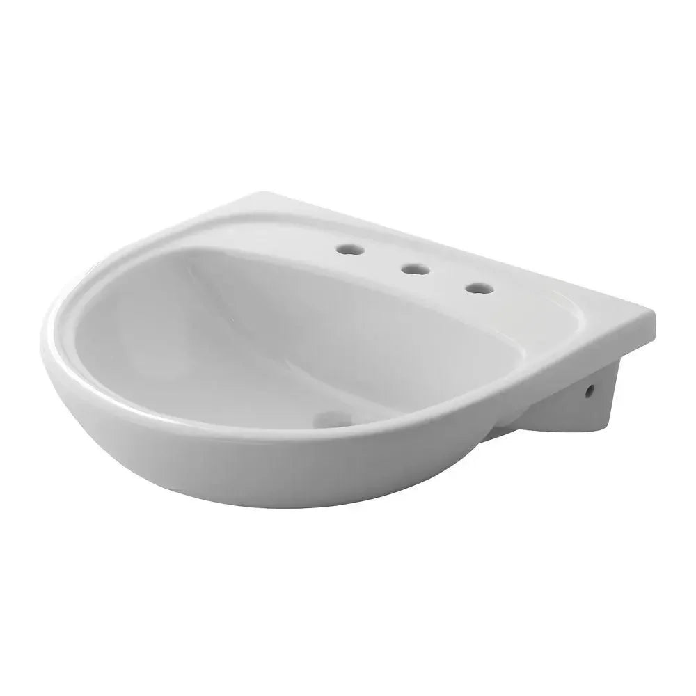 Mezzo Semi-Countertop Sink Less Overflow with 8-Inch Widespread