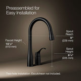 Simplice® Pull-down kitchen sink faucet with three-function sprayhead