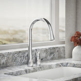 Simplice® Pull-down kitchen sink faucet with three-function sprayhead