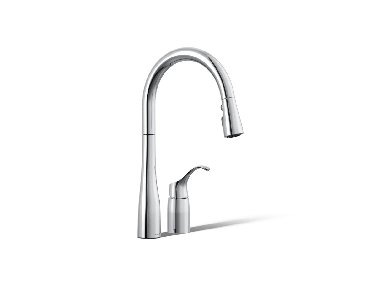 Simplice® Pull-down kitchen sink faucet with three-function sprayhead