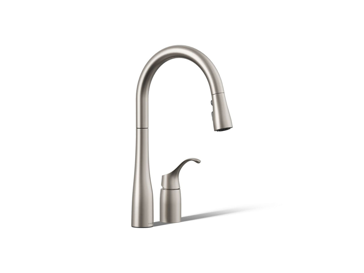 Simplice® Pull-down kitchen sink faucet with three-function sprayhead