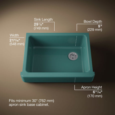 Whitehaven® 29-1/2" undermount single-bowl farmhouse kitchen sink