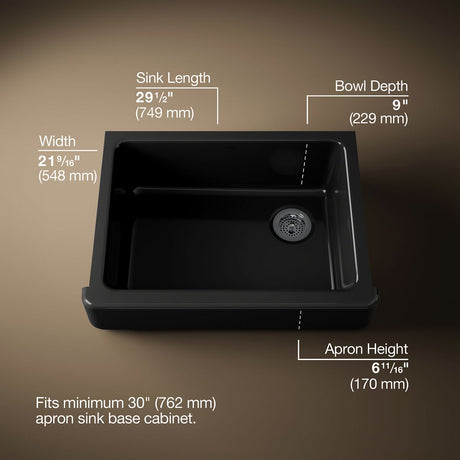 Whitehaven® 29-1/2" undermount single-bowl farmhouse kitchen sink