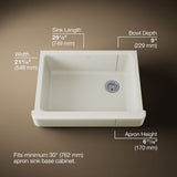 Whitehaven® 29-1/2" undermount single-bowl farmhouse kitchen sink