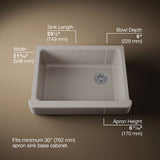 Whitehaven® 29-1/2" undermount single-bowl farmhouse kitchen sink