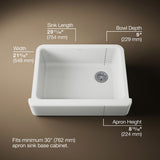 Whitehaven® 29-3/4" undermount single-bowl farmhouse kitchen sink