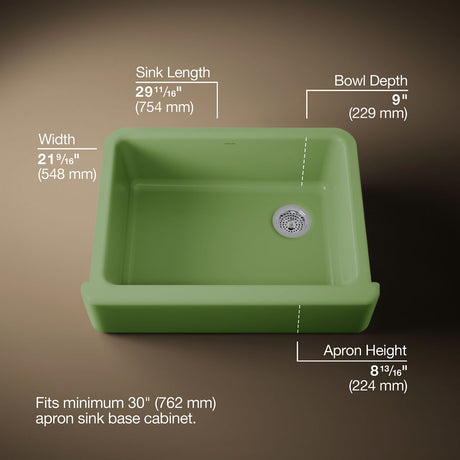 Whitehaven® 29-3/4" undermount single-bowl farmhouse kitchen sink