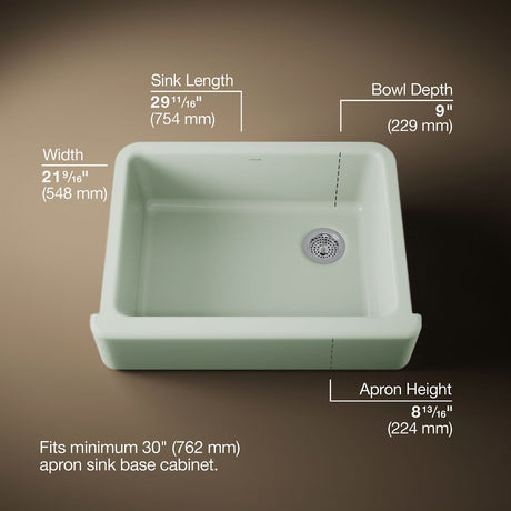 Whitehaven® 29-3/4" undermount single-bowl farmhouse kitchen sink