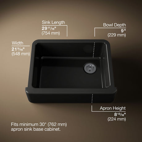 Whitehaven® 29-3/4" undermount single-bowl farmhouse kitchen sink