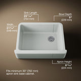 Whitehaven® 29-3/4" undermount single-bowl farmhouse kitchen sink