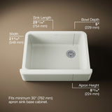 Whitehaven® 29-3/4" undermount single-bowl farmhouse kitchen sink