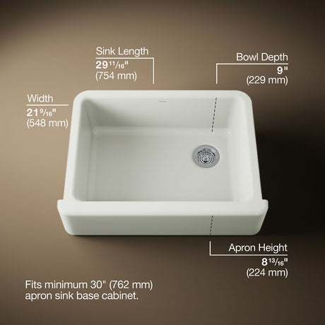 Whitehaven® 29-3/4" undermount single-bowl farmhouse kitchen sink